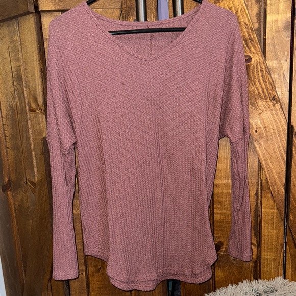 Pink Ribbed Relaxed Blouse - Picture 1 of 1